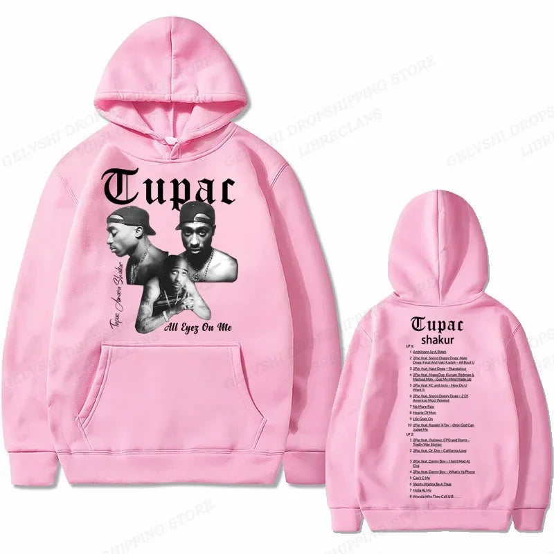 2Pac Graphic Hoodie – Unisex Oversized Fleece Hip Hop Sweatshirt
