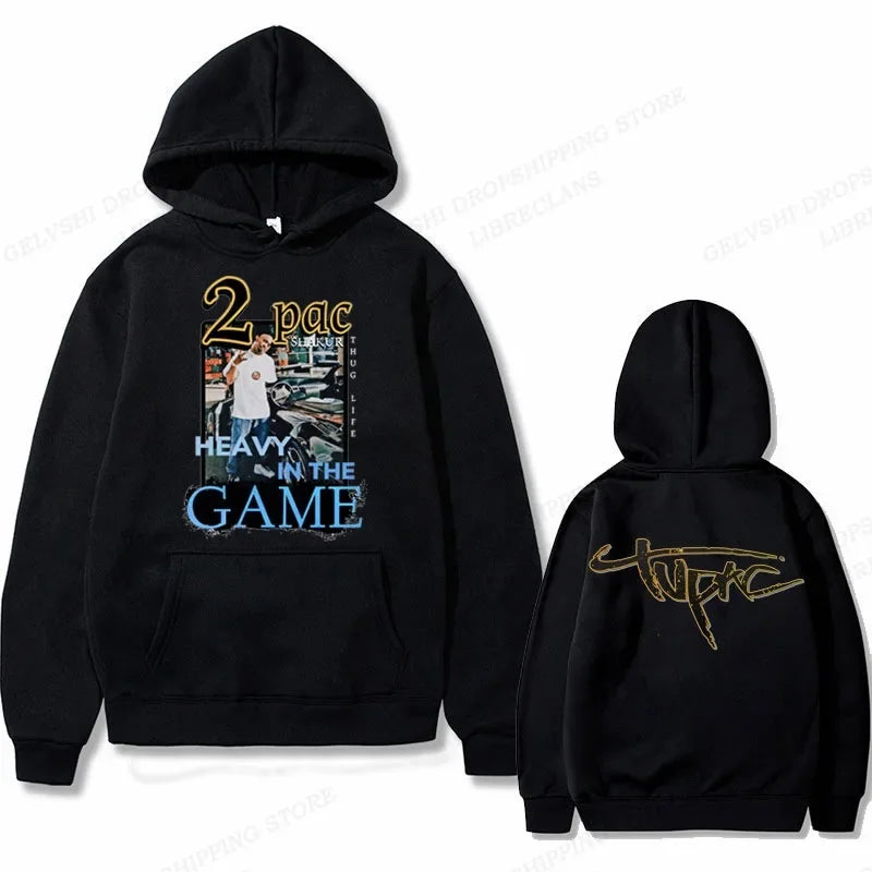 2Pac Graphic Hoodie – Unisex Oversized Fleece Hip Hop Sweatshirt