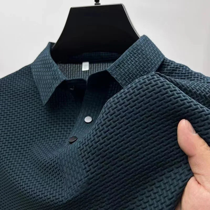 Polo de hombre con textura de hueso – Camiseta transpirable de verano