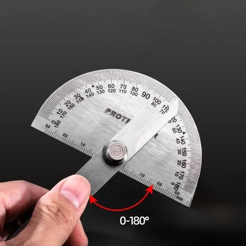 Stainless Steel Protractor & Angle Finder — Multi-Angle Measuring Ruler