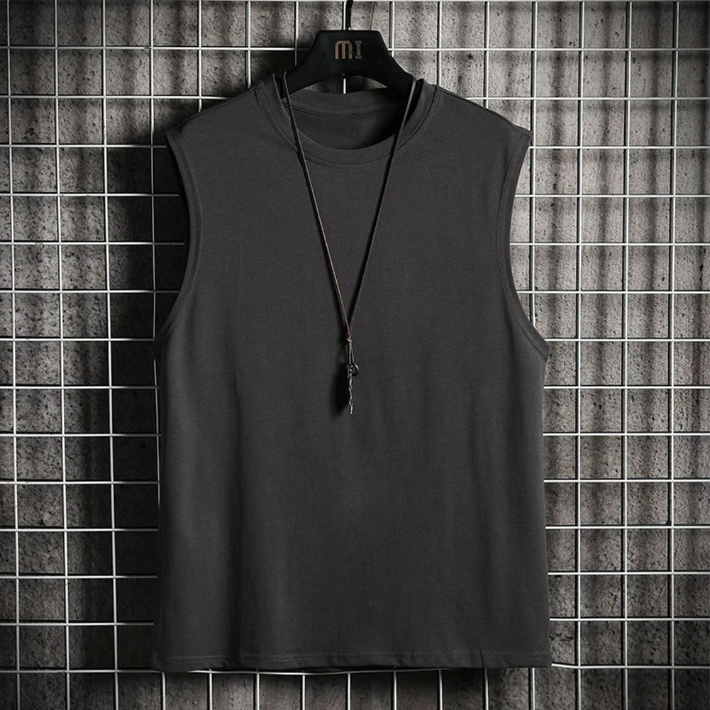 Men's Sleeveless Muscle Tank Top – Solid Breathable Gym Vest