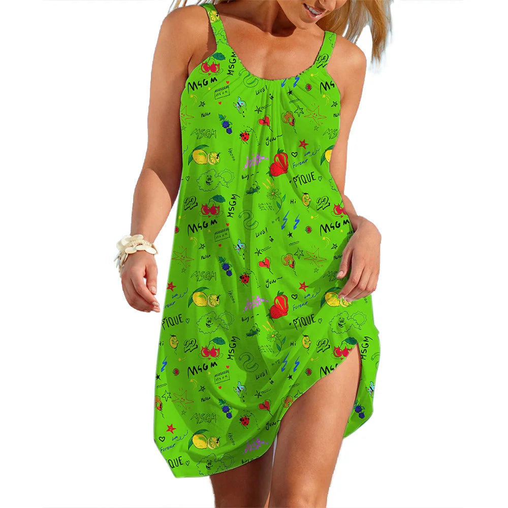 Vestido lencero de verano para mujer, ropa informal, venta, estilo pastoral, flores, ropa de calle, mujer, vestidos sueltos, falda sin mangas para niña