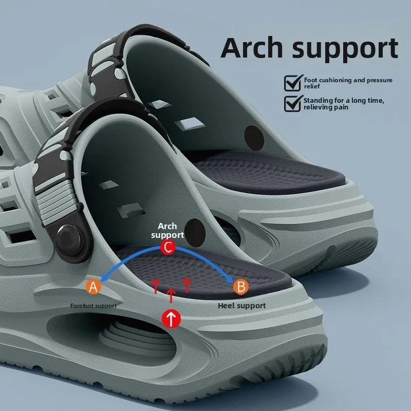 Men's Arch Support EVA Clogs – Breathable Anti-Slip Thick Sole Summer Hole Shoes