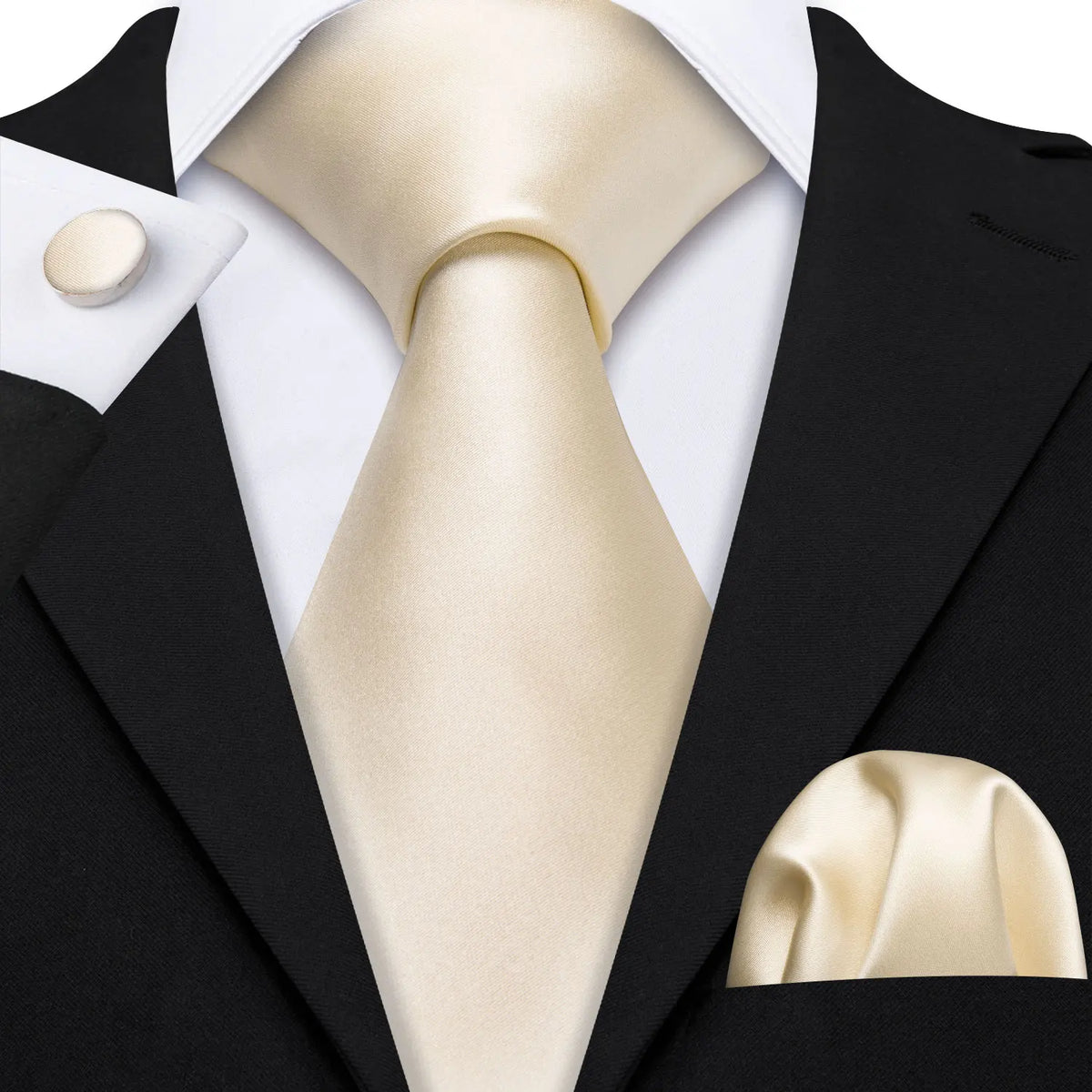 Jacquard Necktie, Pocket Square & Cufflinks Set – Unisex Gift