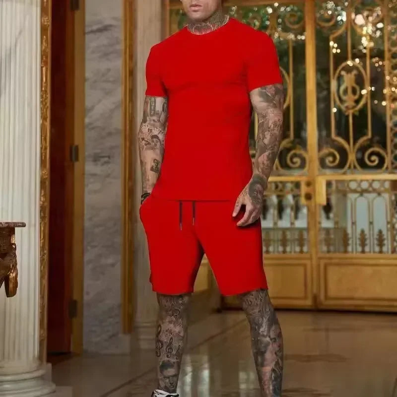 Conjunto de camiseta y pantalón corto deportivo para hombre