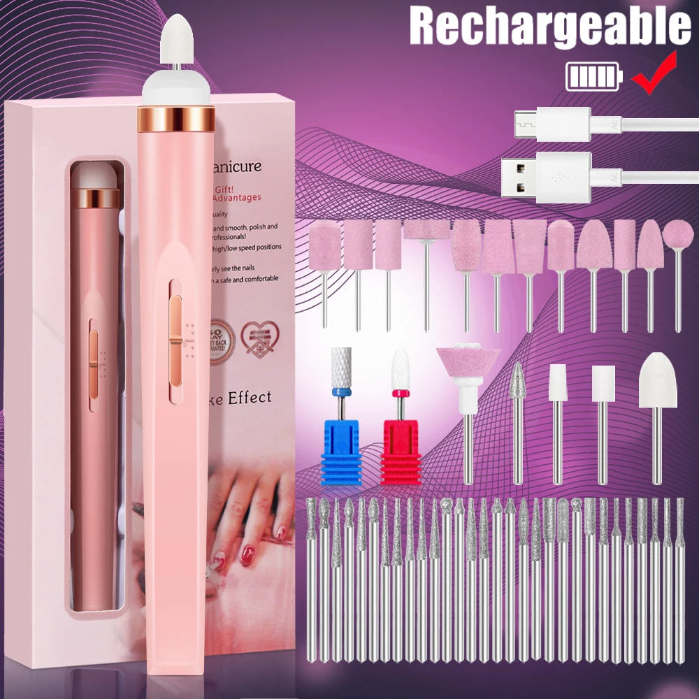Electric Nail Drill Machine – USB Rechargeable