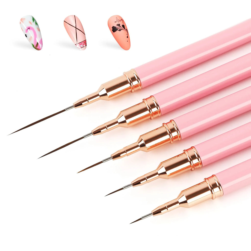 Nail Art Liner Brush Set – 5 Pieces