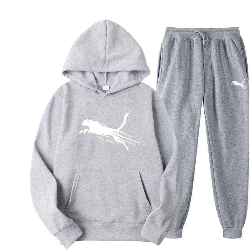 Printed Hoodie & Drawstring Pants Set