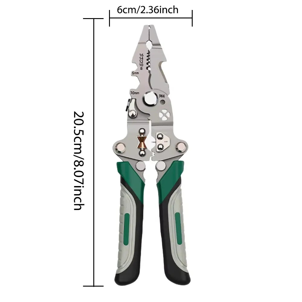 Foldable Multi-Function Wire Stripper — Pulley Design Electrician Pliers