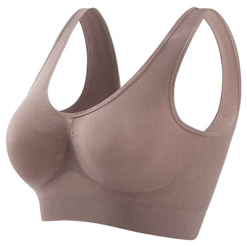 Sujetador Push-Up Sin Costuras para Mujer, Bralette Deportivo sin Aros, Top Corto, Lencería Sexy Lisa, Sin Relleno, Transpirable, Tallas Grandes, Sujetador Tipo Top S-5XL