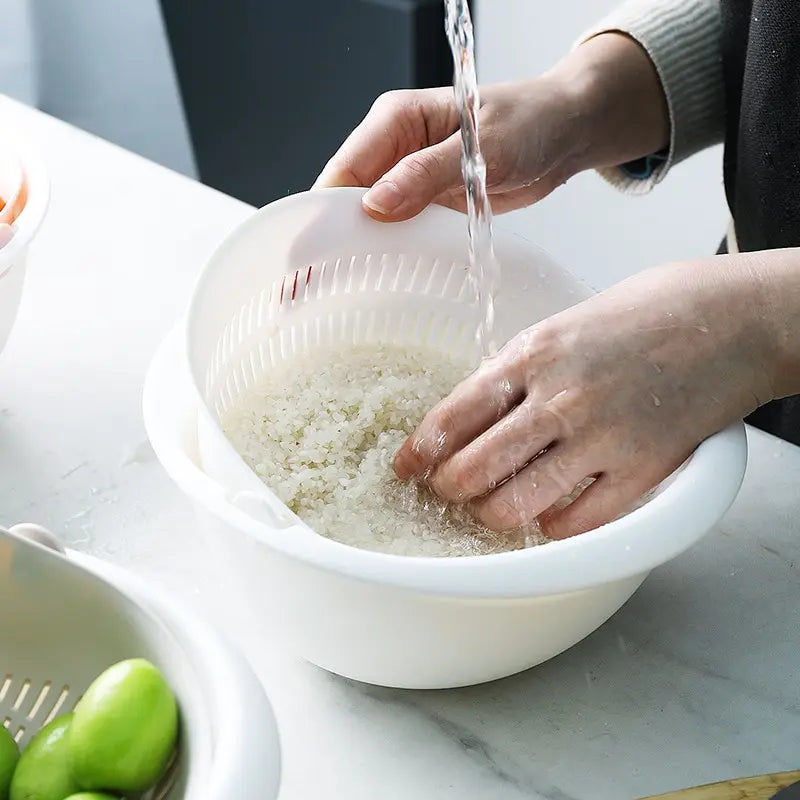 Double-Layer Fruit & Vegetable Drain Basket