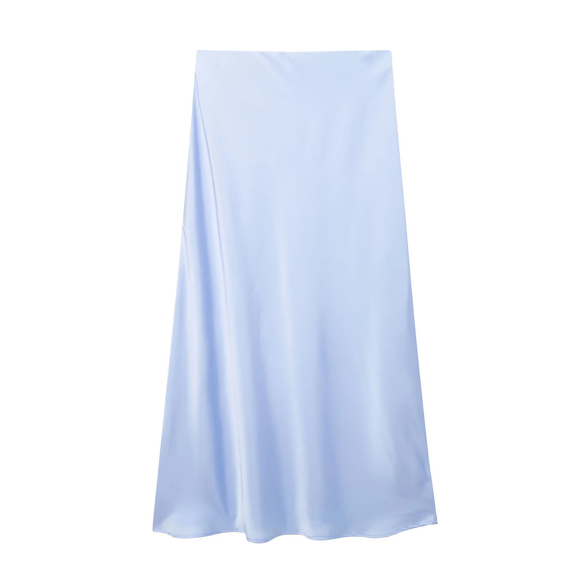 Satin High-Waist Midi Skirt – Solid Colors