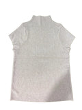 Women's Thin Mock Neck Short Sleeve Knit Sweater | Slim Bodycon Pullover Layering Top One Size