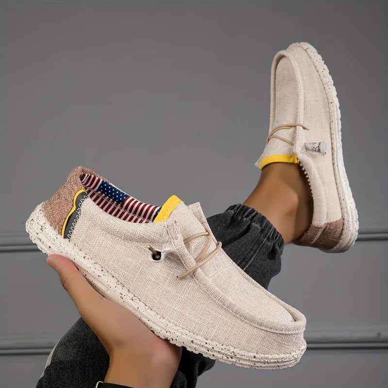 Men's Canvas Slip-On Loafers | Breathable Lightweight Casual Shoes