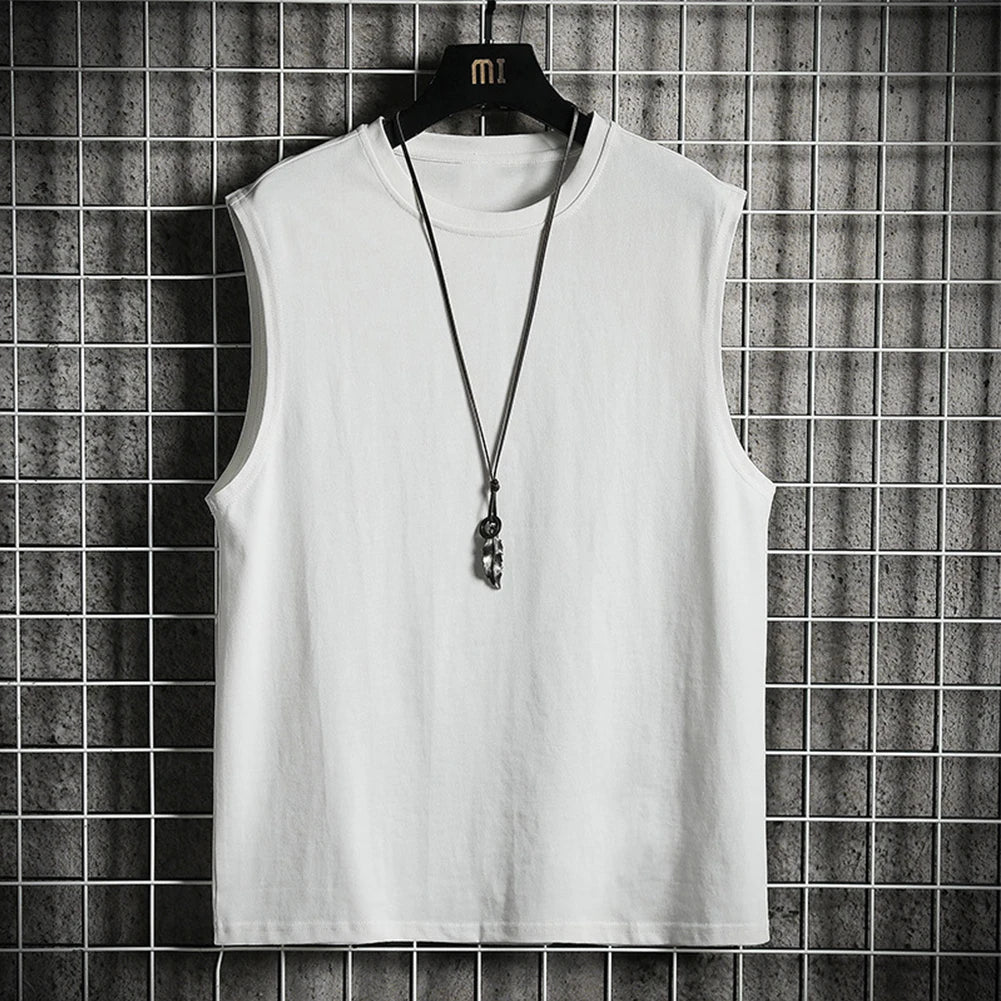 Men's Sleeveless Muscle Tank Top – Solid Breathable Gym Vest