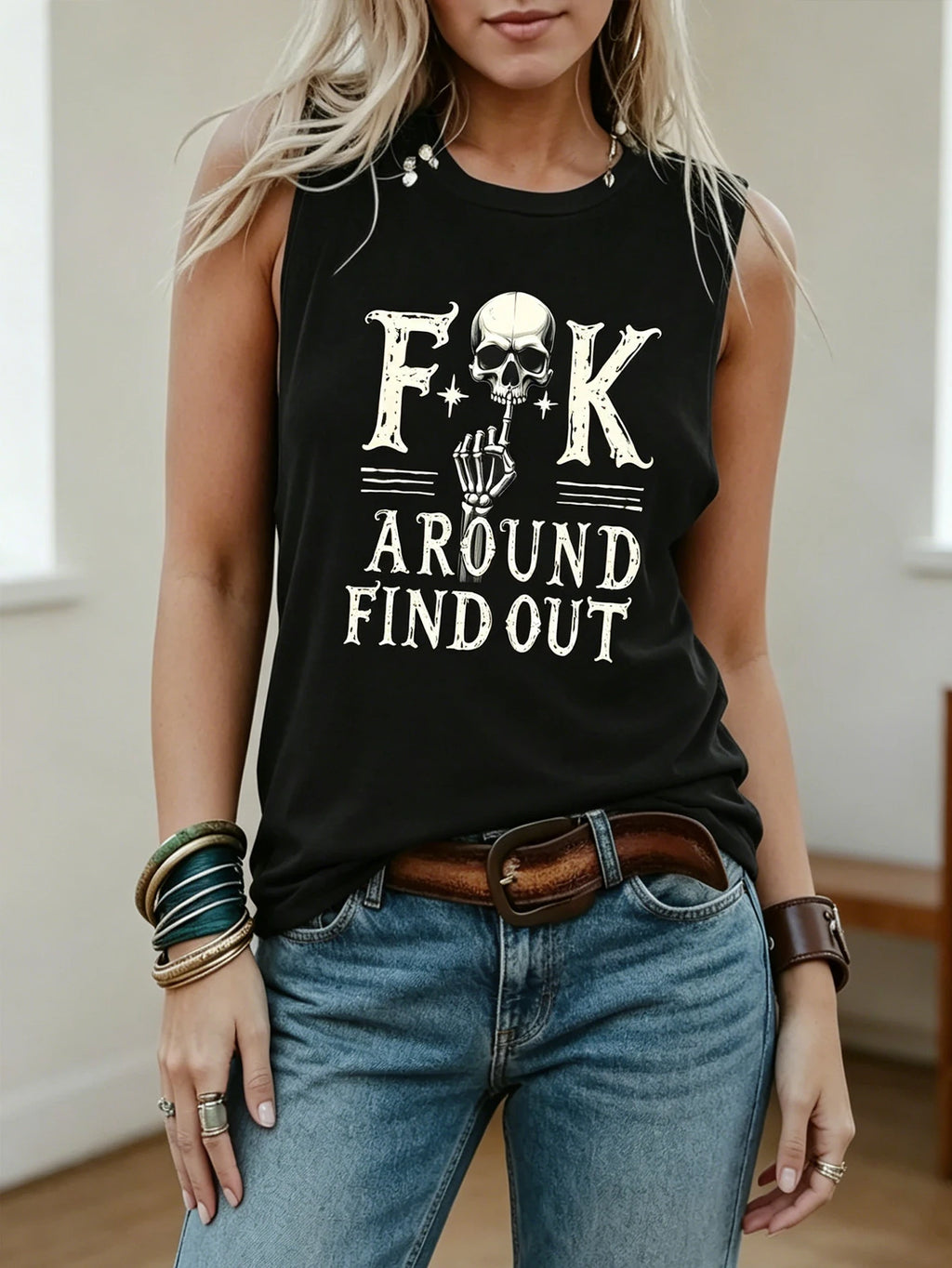 Women's Dark Street Retro Printed Sleeveless Top