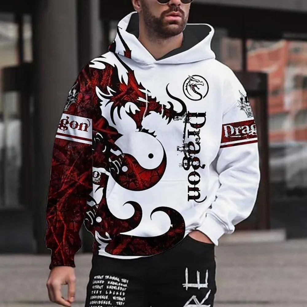 Animal Print Heavyweight Hoodie – Unisex Urban Streetwear Sweatshirt