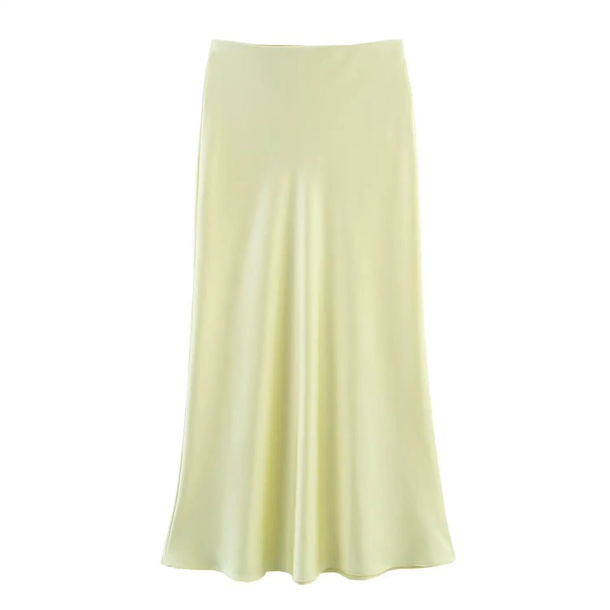 Satin High-Waist Midi Skirt – Solid Colors