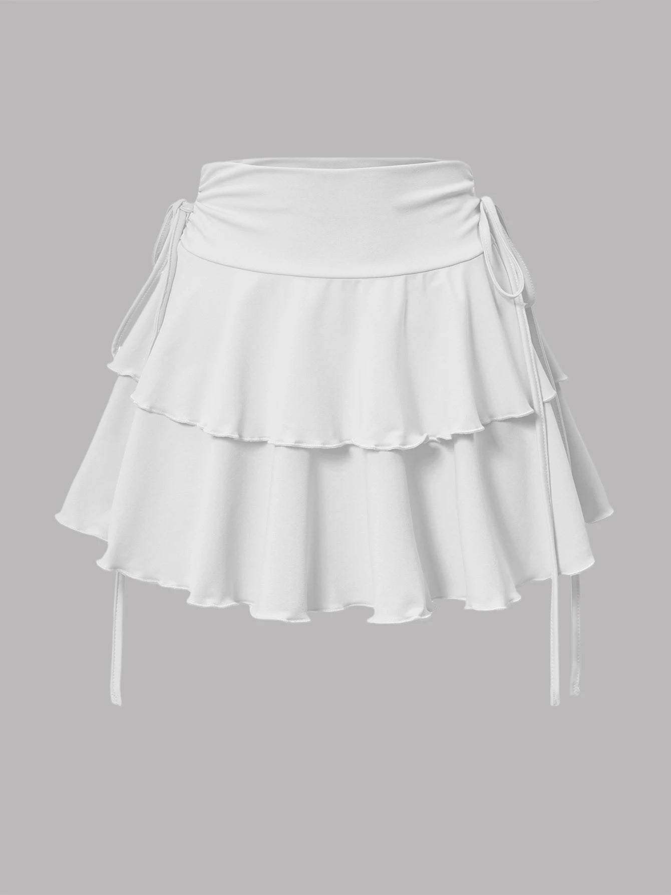 High-Waist Solid Color Mini Skirt
