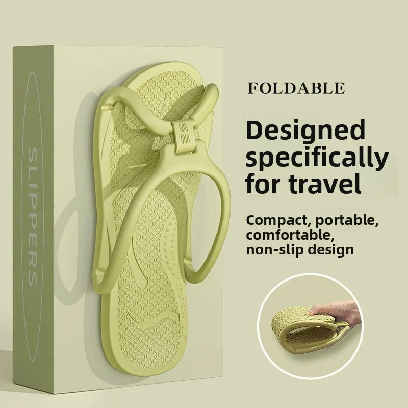 Chanclas de viaje plegables de EVA – Zapatillas unisex antideslizantes portátiles para hotel, playa y hogar