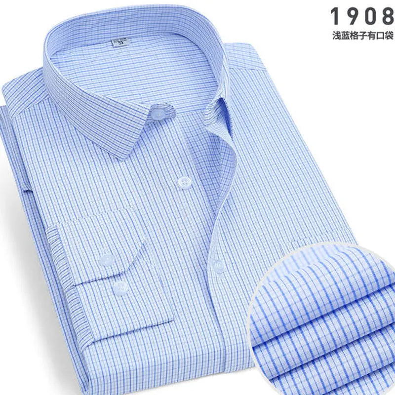 Camisa de manga larga a rayas ajustada para hombre