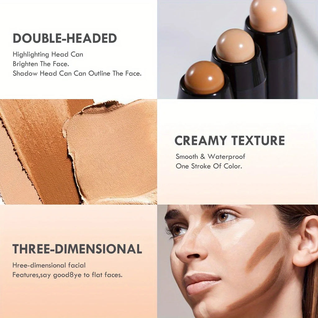 Double-Headed Contouring Stick — Concealer, Contour & Highlighter in One