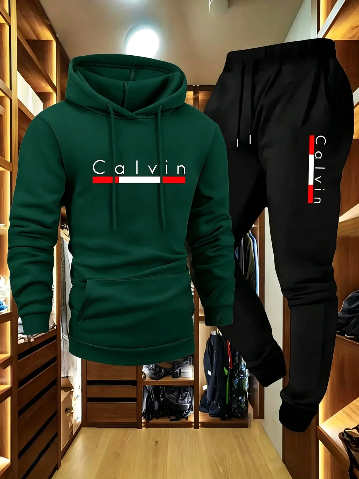 Printed Fleece Hoodie & Jogger Set