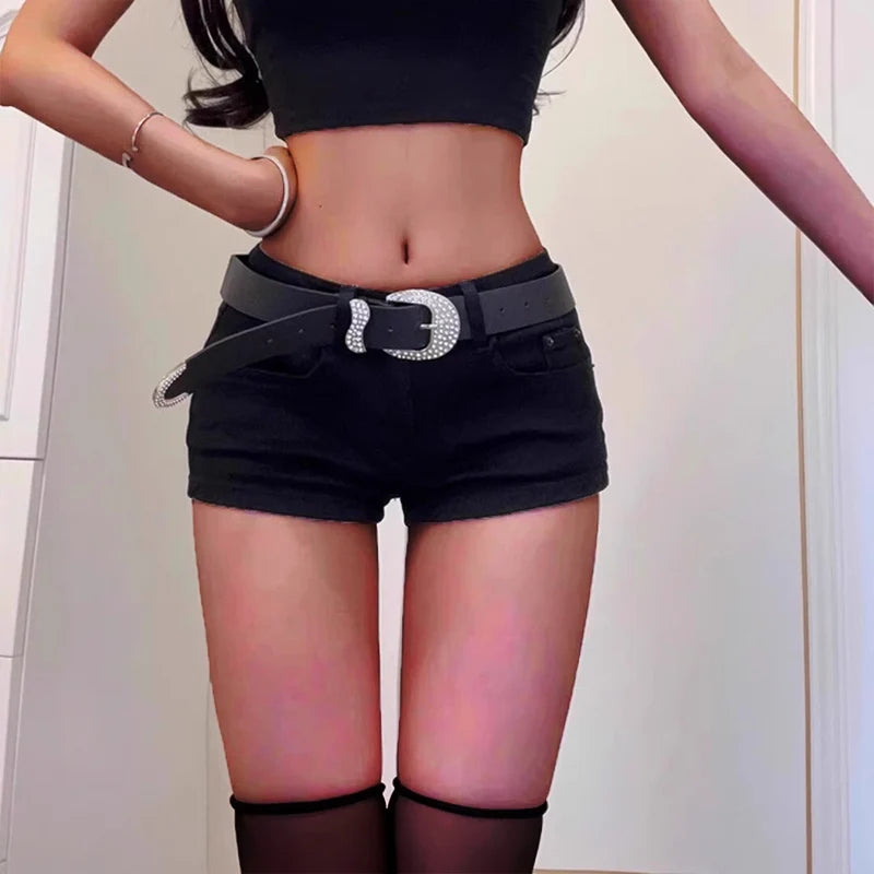 Y2K Black Baggy Denim Shorts