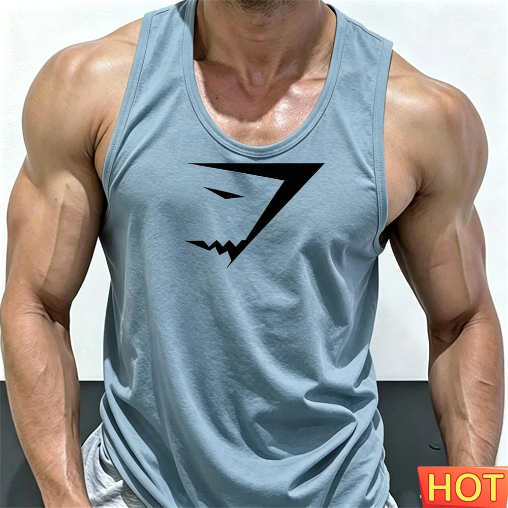 Men's Printed Gym Vest – Quick-Dry Sleeveless Sports Tank Top