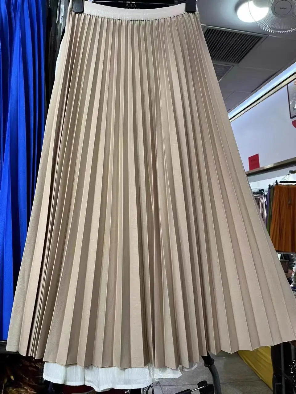 Elegant High-Waist Pleated Midi Skirt
