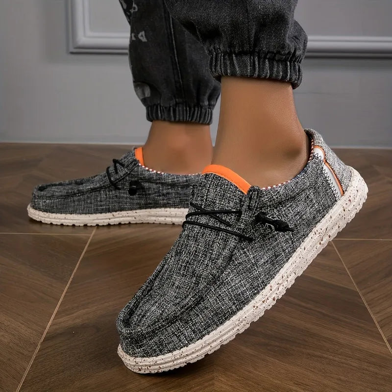 Men's Canvas Slip-On Loafers | Breathable Lightweight Casual Shoes