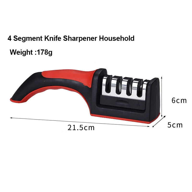 4-Segment Kitchen Knife Sharpener — Multi-Function Household Blade Sharpener