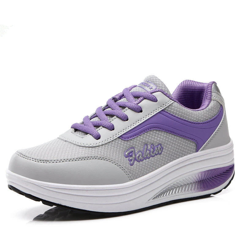 Zapatillas deportivas de malla transpirable con cordones para mujer – Zapatillas ligeras y acolchadas para caminar