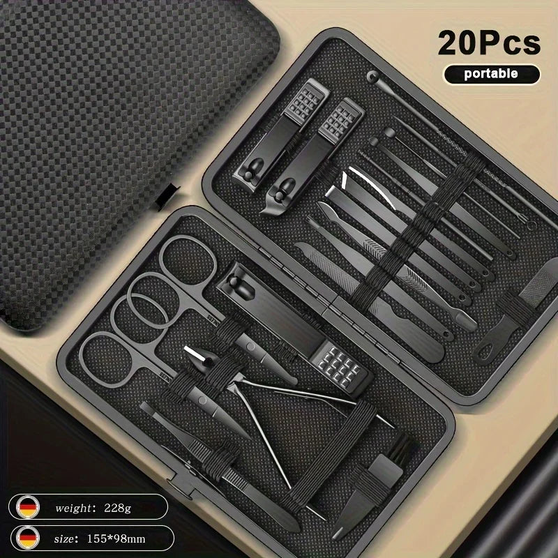 Stainless Steel Manicure & Pedicure Set – 8 to 24 Piece Nail Care Kit