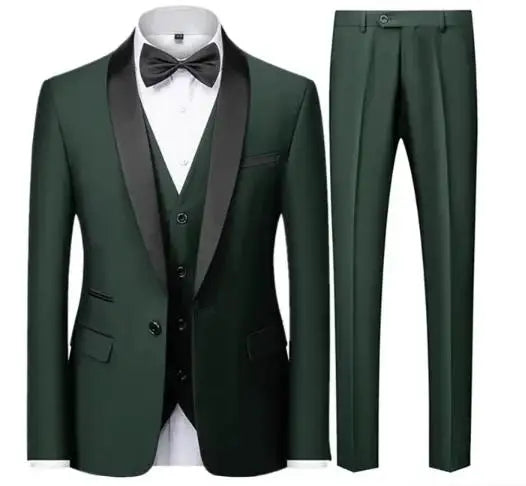 Men's 3-Piece Slim Fit Suit - Blazer, Vest & Pants (XXS-XXXL)