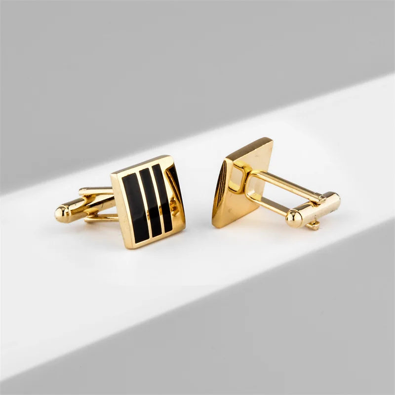 Square Cufflinks & Tie Clip Set | Unisex Dress Shirt Accessories