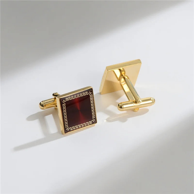 Square Cufflinks & Tie Clip Set | Unisex Dress Shirt Accessories