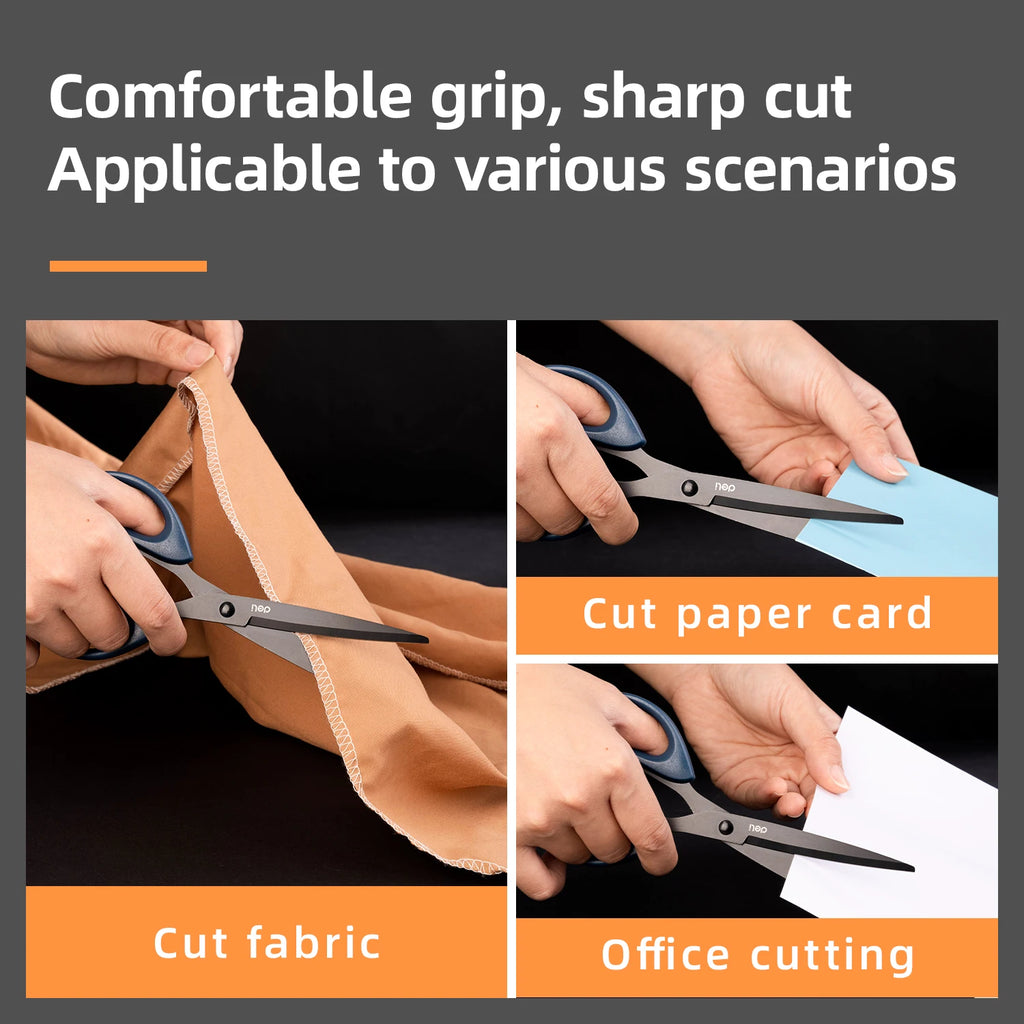 DELI Heavy Duty Office Scissors – Sharp Stainless Steel Cutting Tool