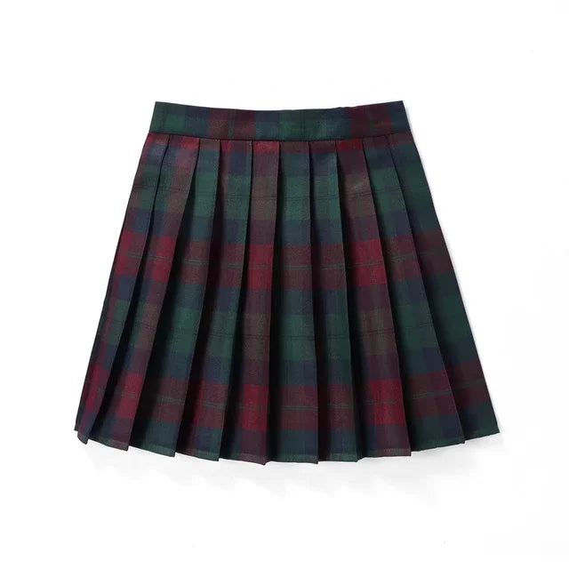 Plaid Pleated Mini Skirt