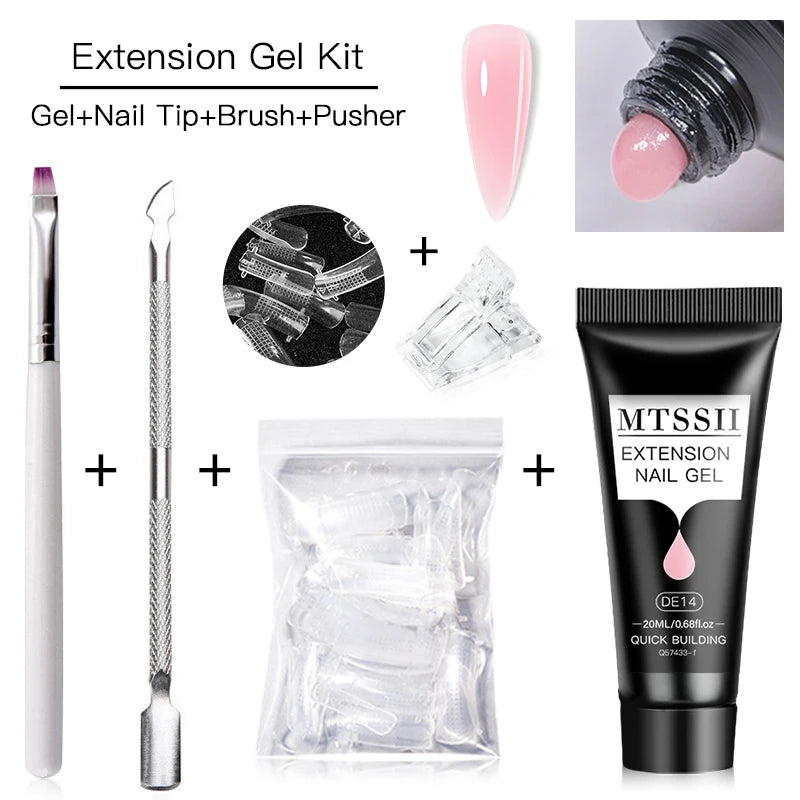 5-Piece Poly Nail Extension Gel Set – 20ml UV/LED Soak Off