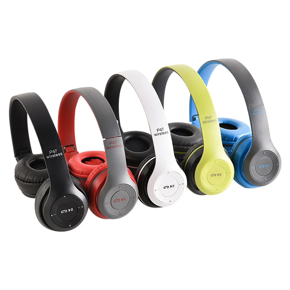 P47 Wireless Over-Ear Headphones | Bluetooth 5.3 HiFi Stereo with Mic