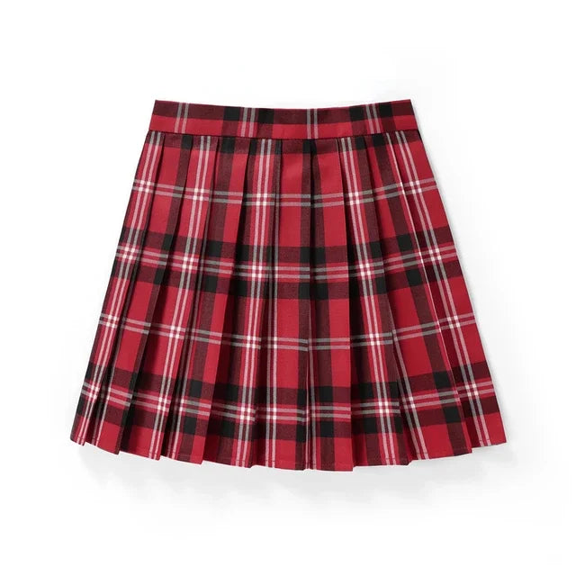 Plaid Pleated Mini Skirt