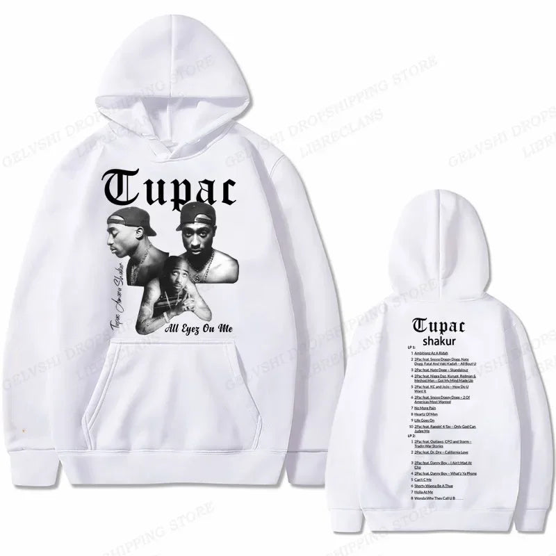 2Pac Graphic Hoodie – Unisex Oversized Fleece Hip Hop Sweatshirt