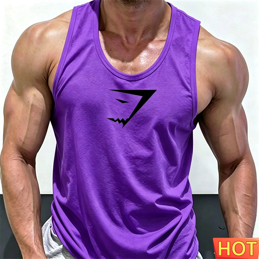 Men's Printed Gym Vest – Quick-Dry Sleeveless Sports Tank Top