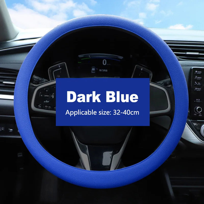 Non-Slip Silicone Steering Wheel Cover – Universal 38cm, Breathable & Elastic