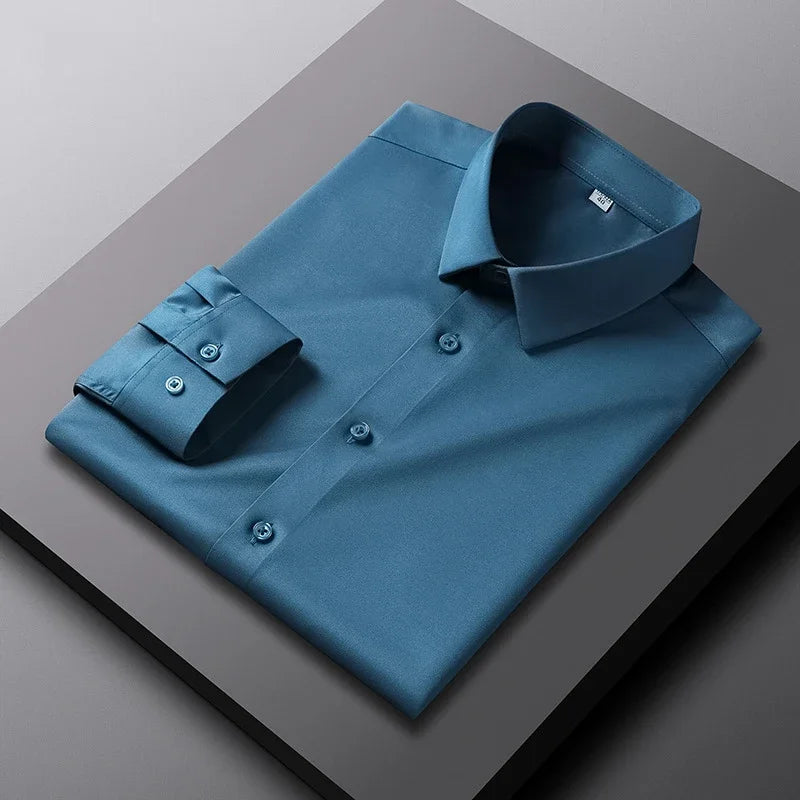 Camisa de manga larga para hombre resistente a las arrugas