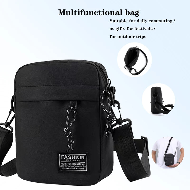 Oxford Fabric Crossbody Shoulder Bag — Lightweight Unisex Satchel for School & Daily Use