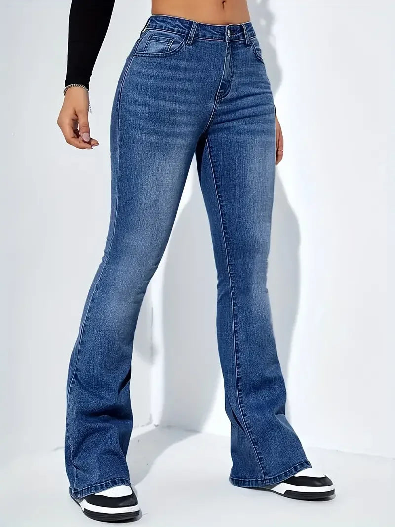 High-Waist Skinny Flare Jeans – 8 Colors