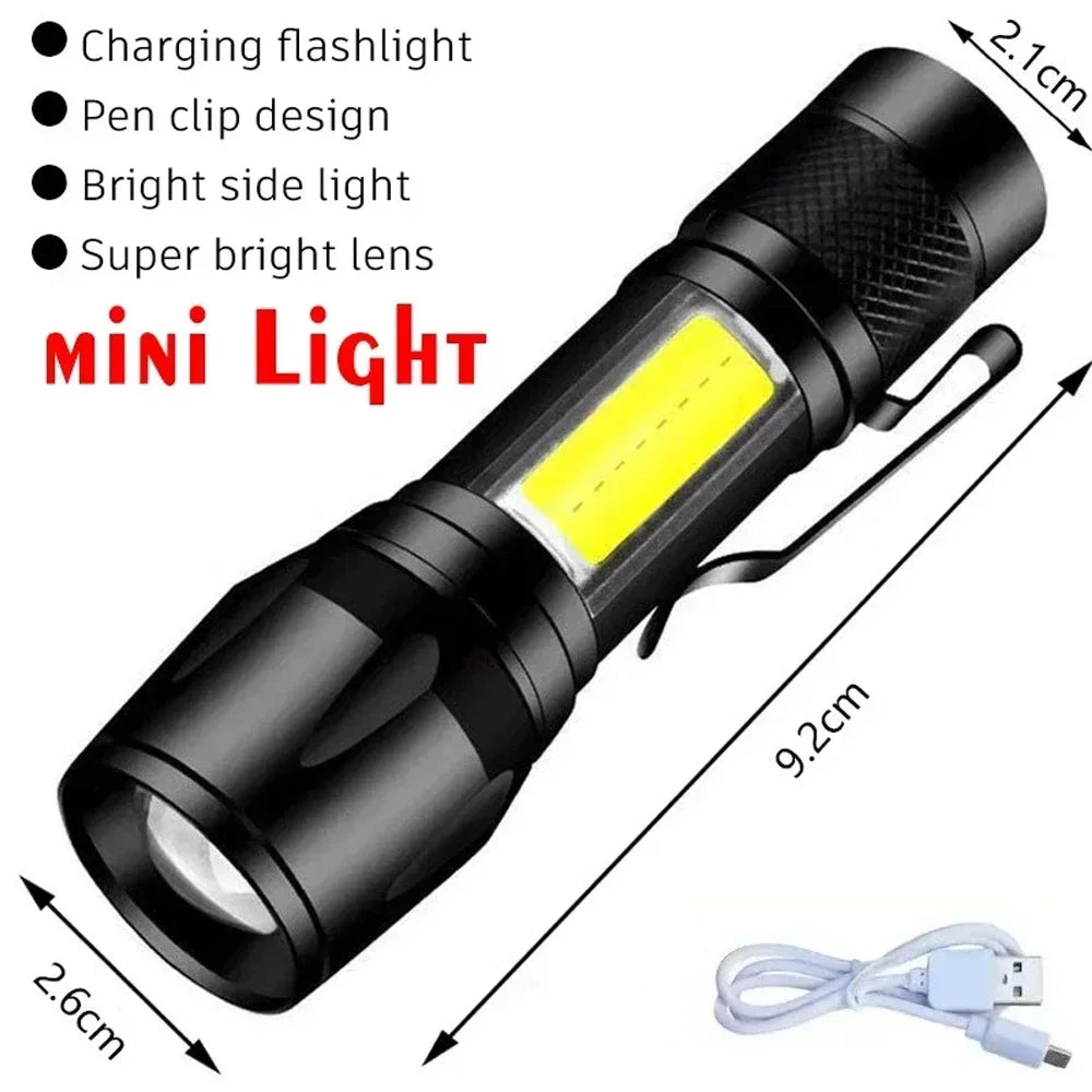 High Power LED Tactical Flashlight – Zoomable, Rechargeable, 5 Light Modes