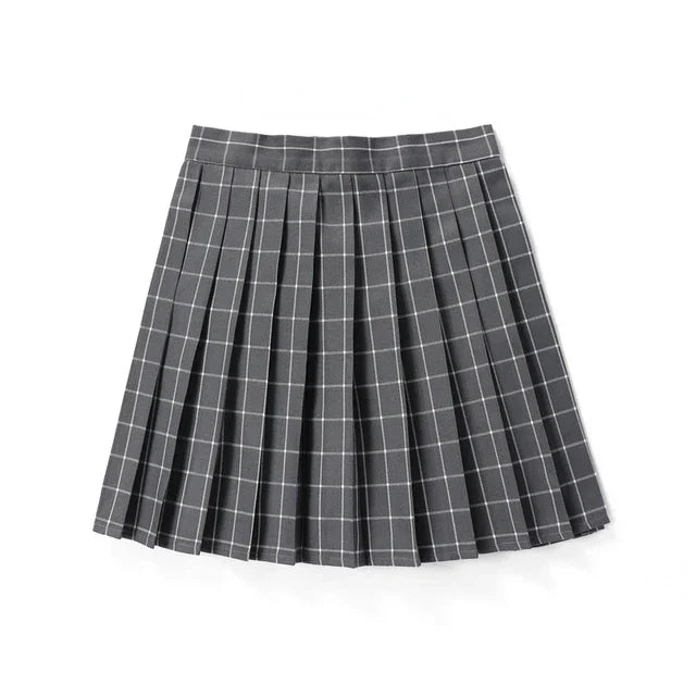 Plaid Pleated Mini Skirt